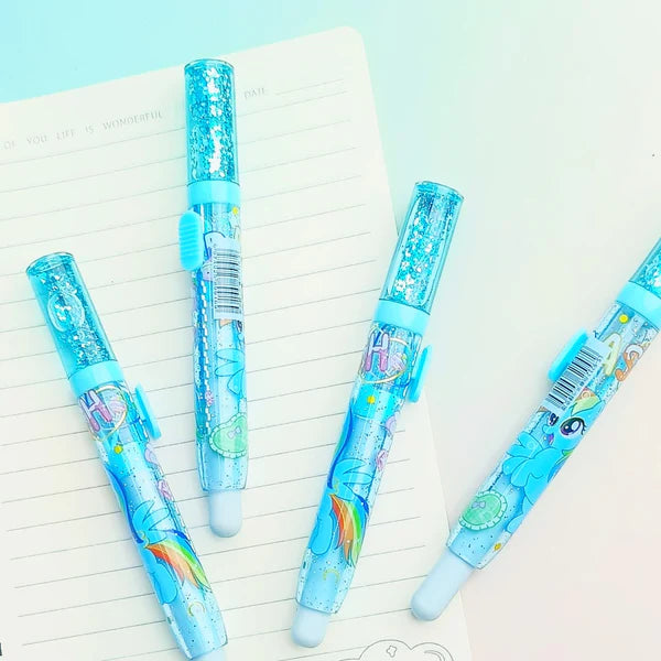 Glitter Water Blue Unicorn - Press Eraser