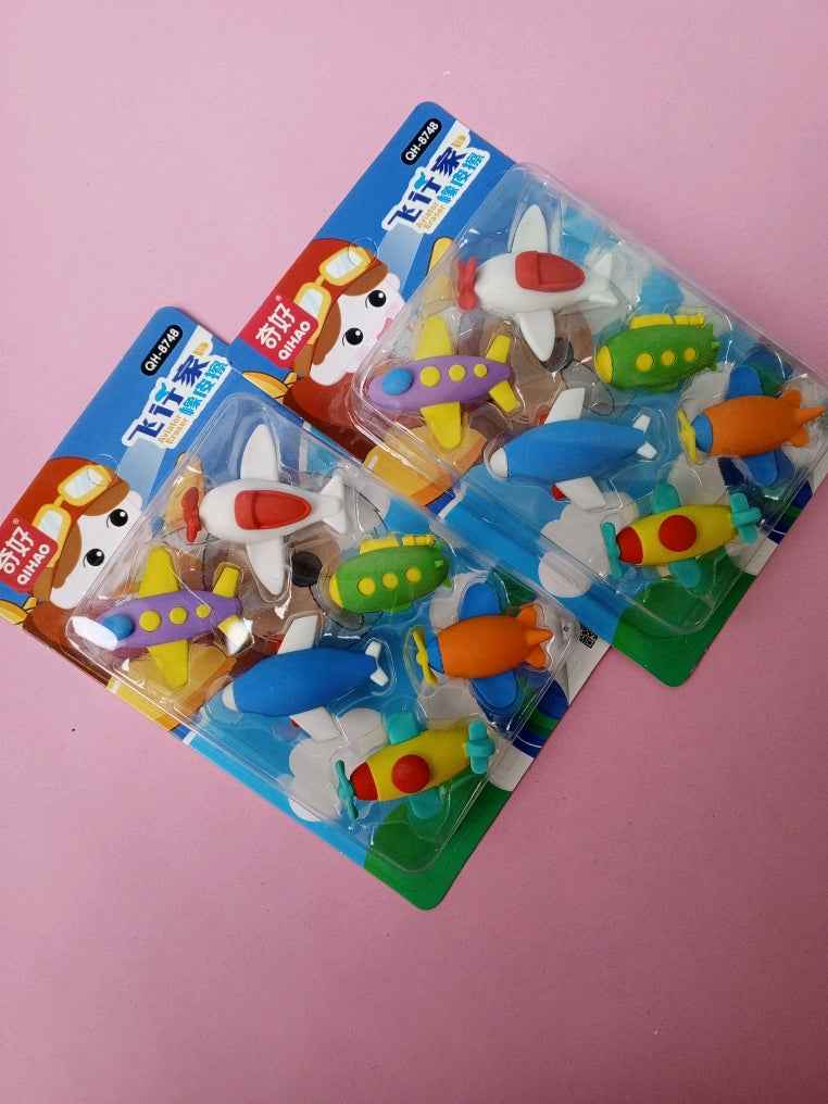 AIRPLANE ERASER SET