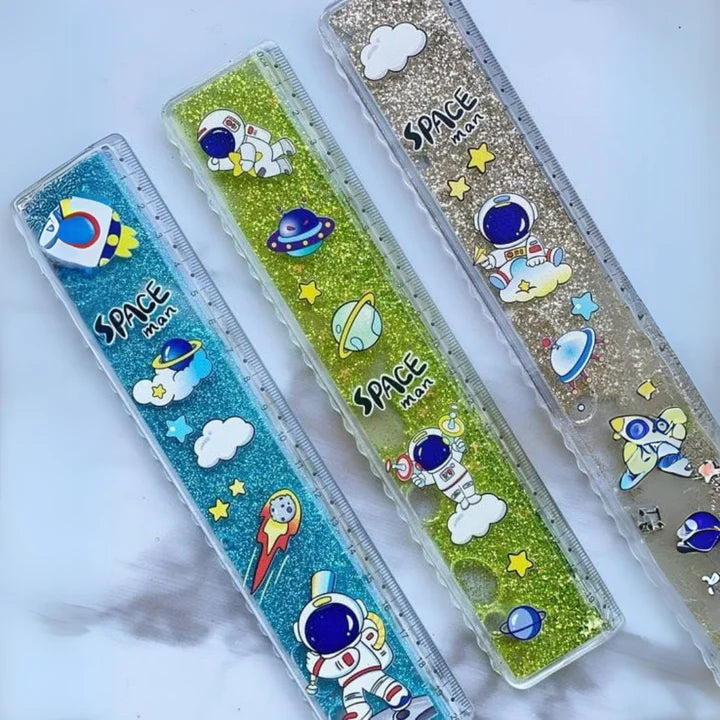 Astronaut Space Boy Glitter Water - Ruler