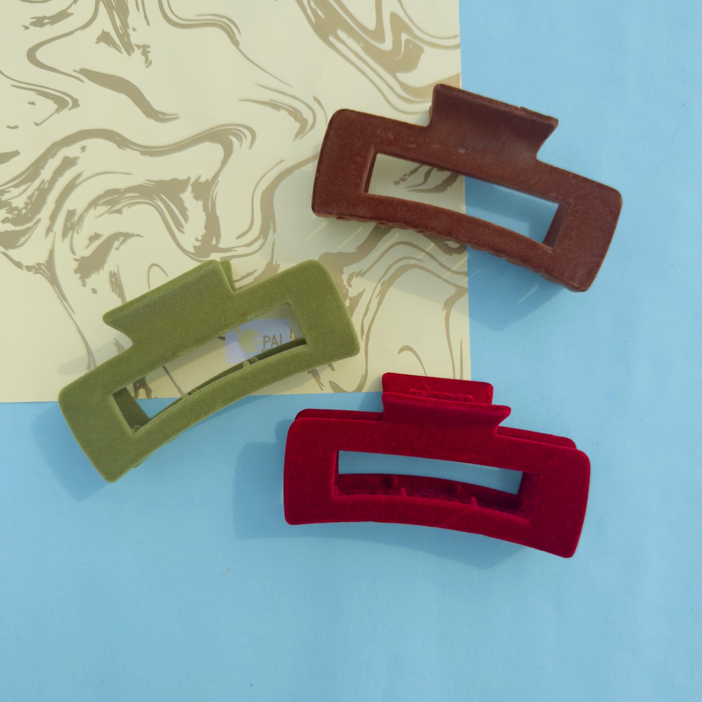 Rectangular Velvet - Hair Claws