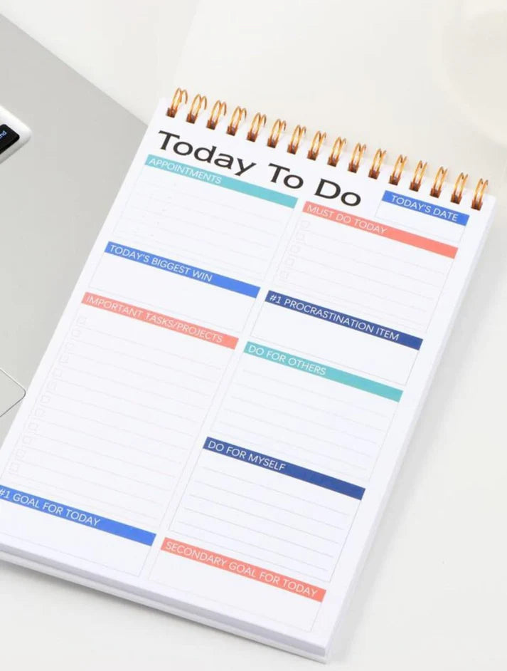 Today To Do Spiral Gold Rings - Notepad