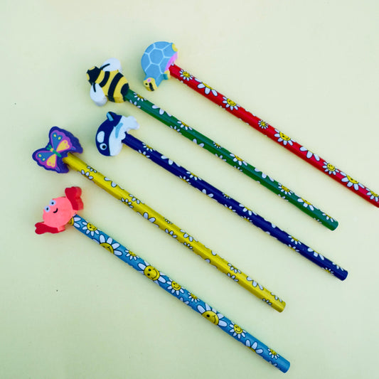 Animal Pencil with - Eraser Topper (Style 1)