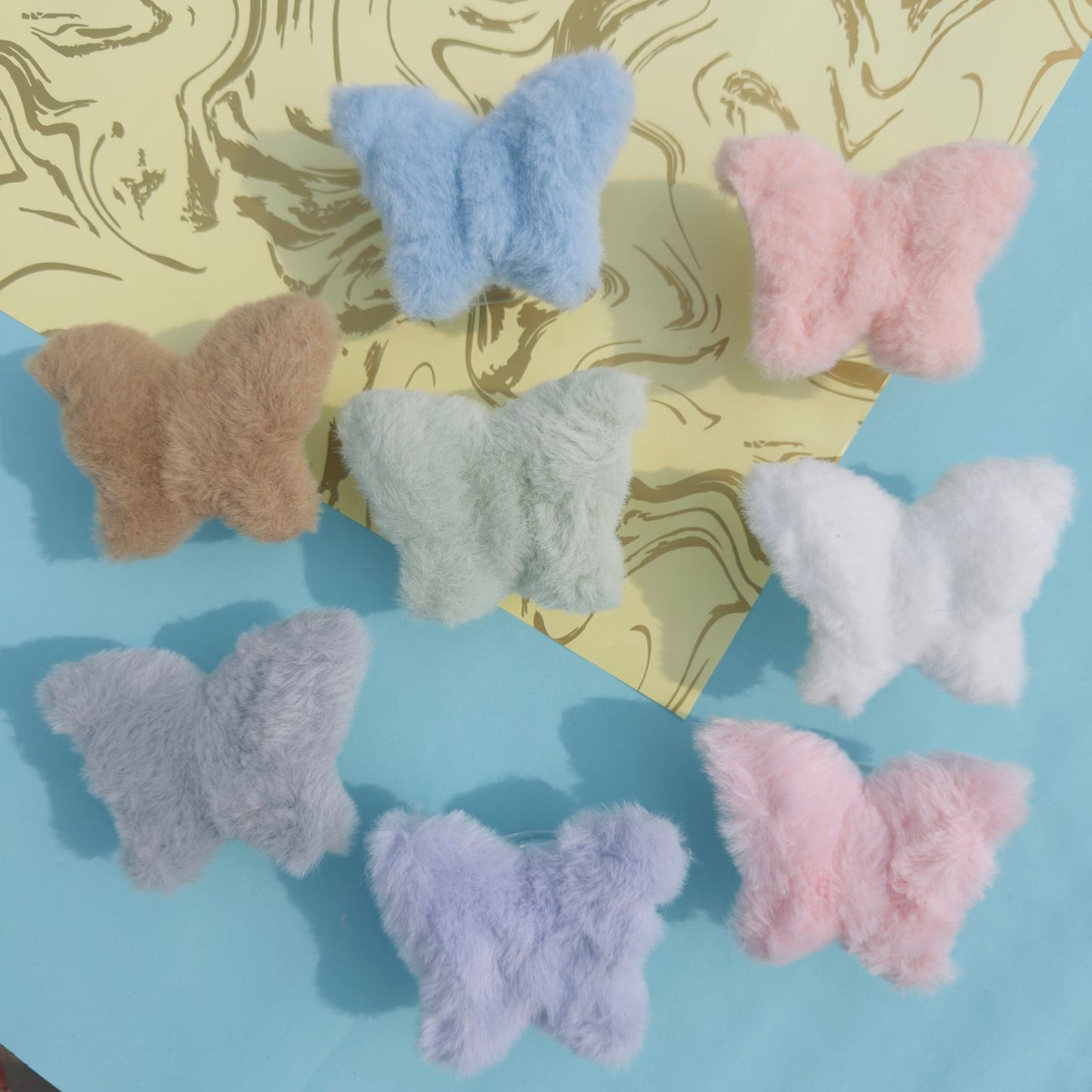 Fluffy Butterfly Hair Claws - Set of 3