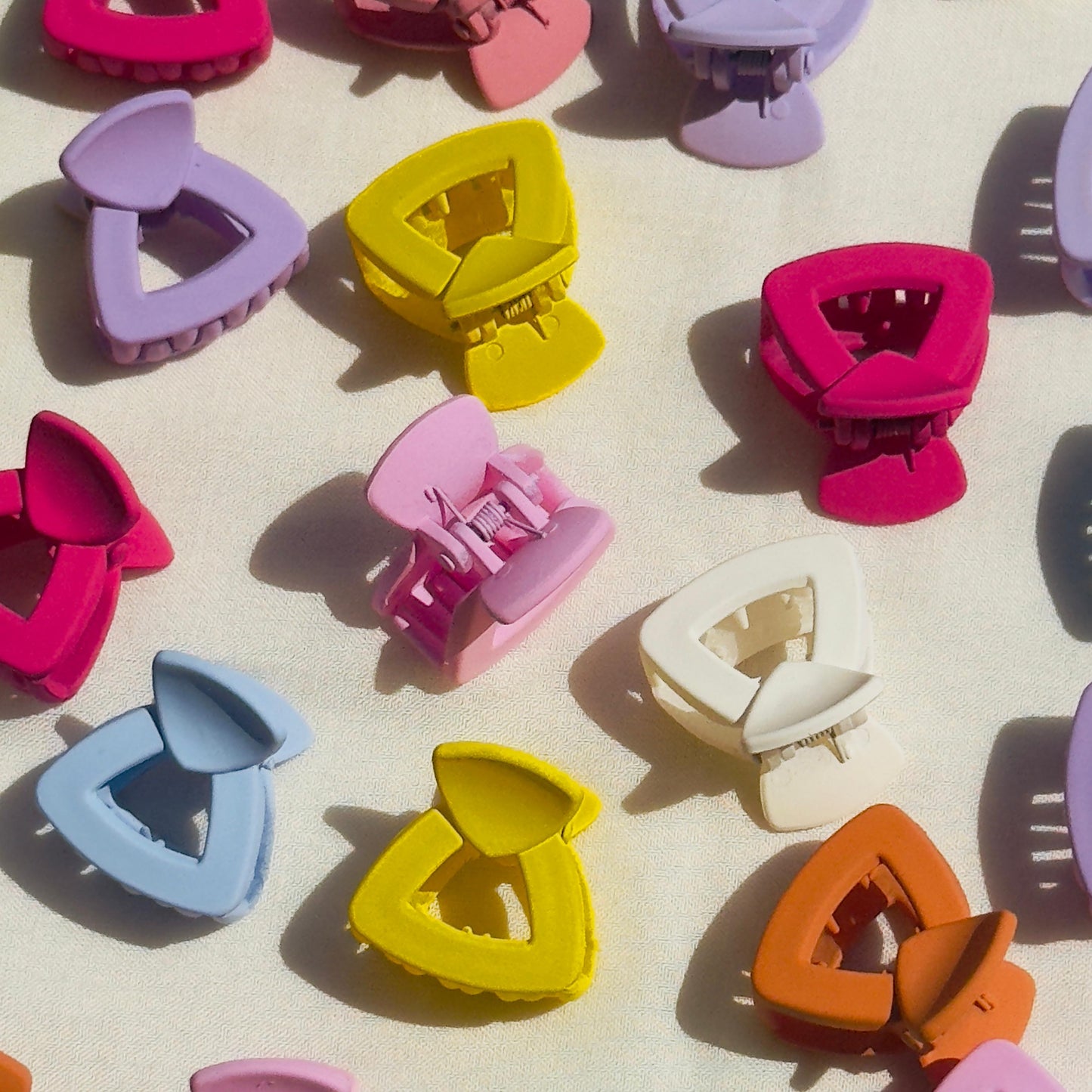 Mini Candy Color Hair Claw - (Set of 4)