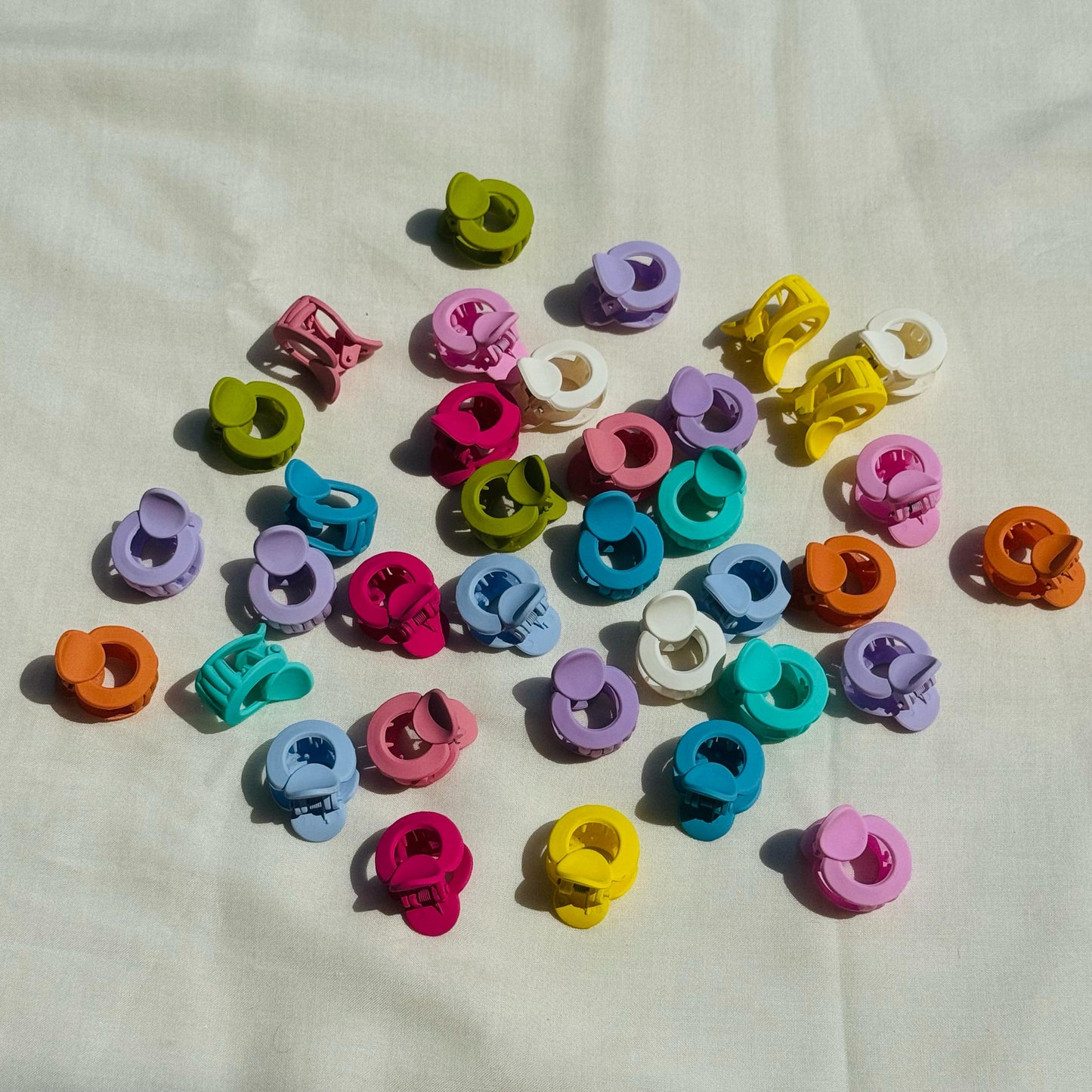 Mini Candy Color Hair Claw - (Set of 4)