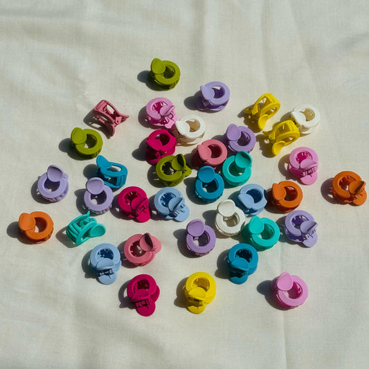 Mini Candy Color Hair Claw - (Set of 4)