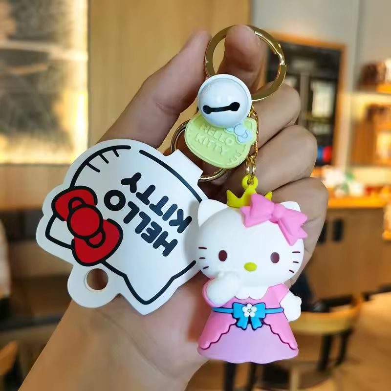 Hello Kitty - Gold Keyring (Pink)