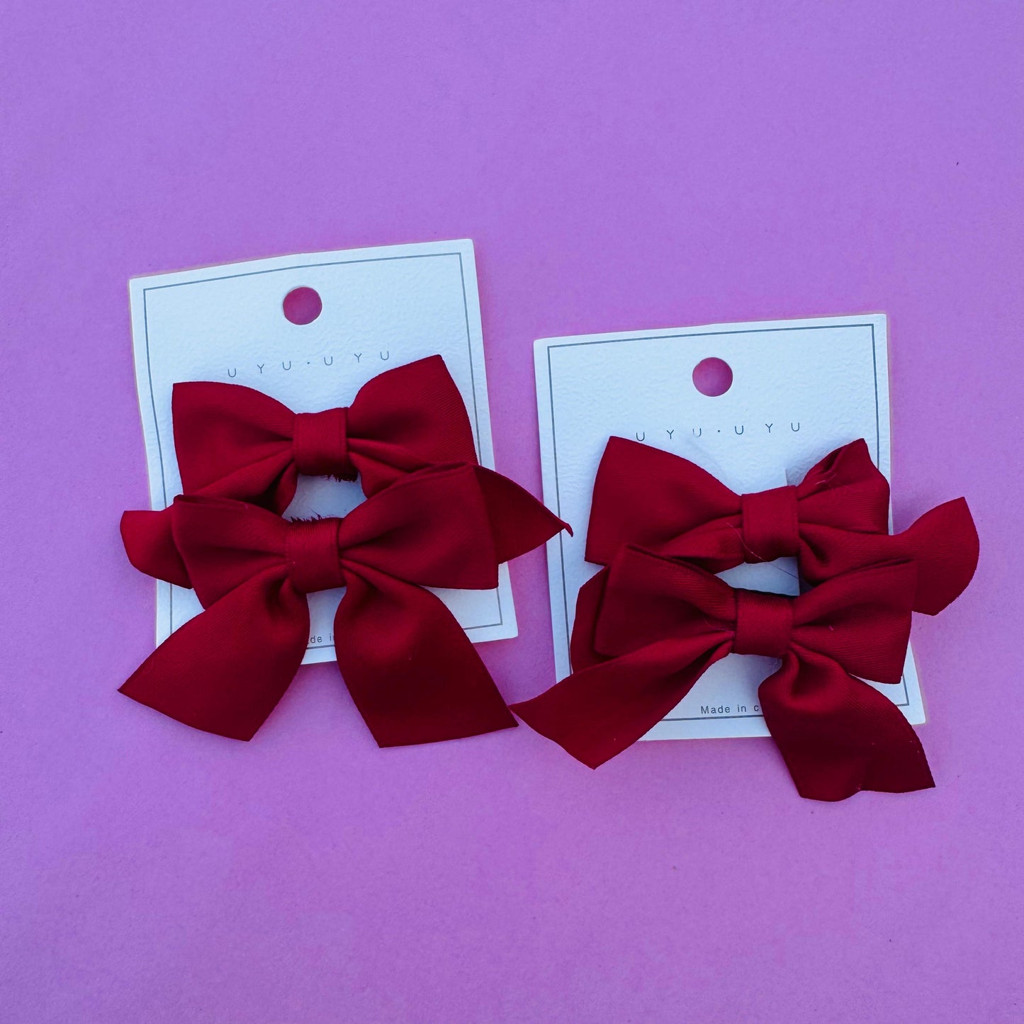 Silk Bow Hair Pins - Set of 2