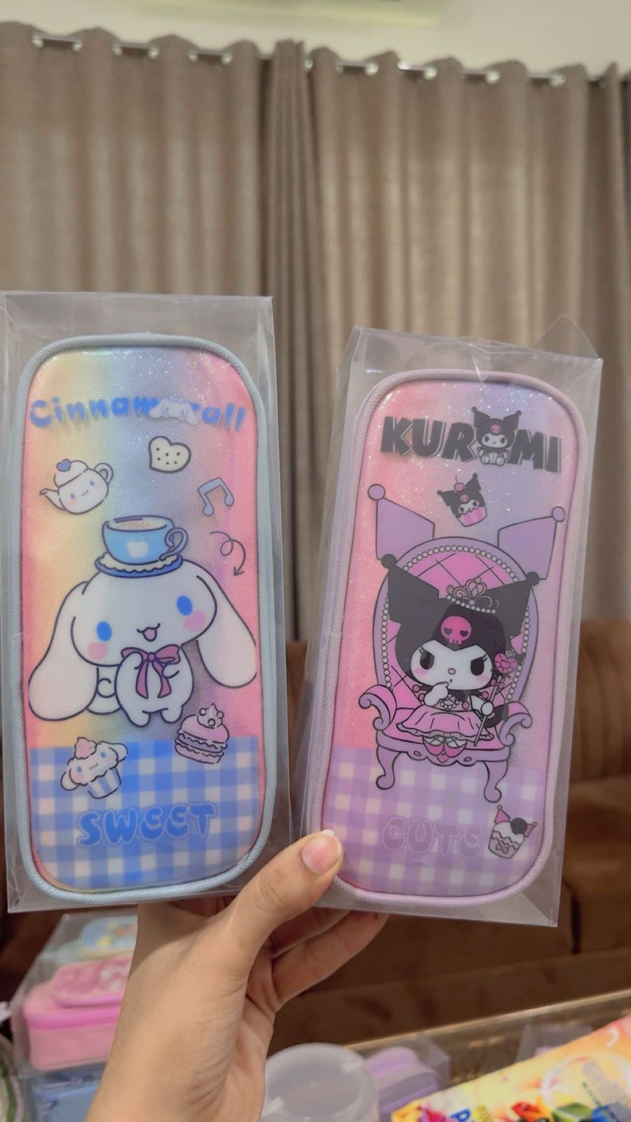 Glittery Kuromi - Large Pouch