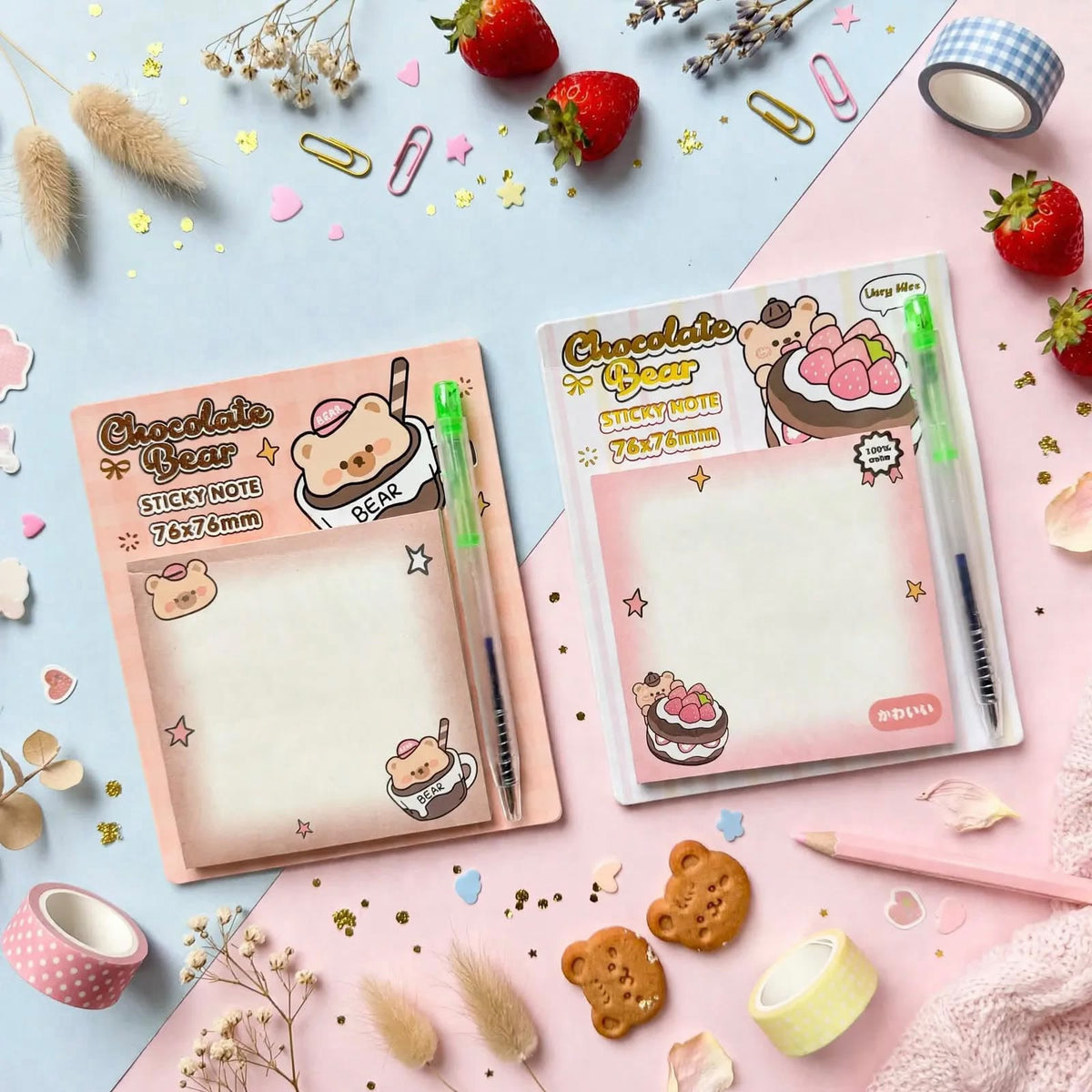 Bear Sticky Notes - With pen
