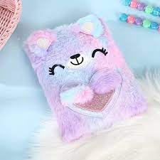 Rainbow Bear - Fluffy Journal