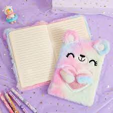 Rainbow Bear - Fluffy Journal