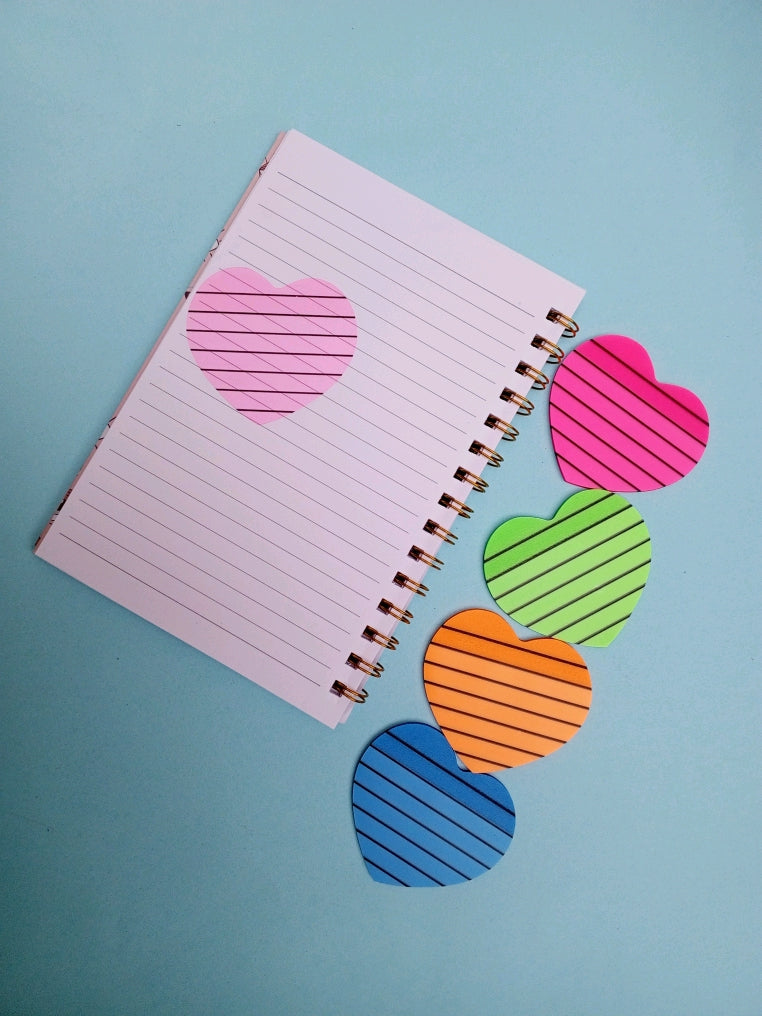 HEART LINED TRANSLUCENT - TRANSPARENT STICKY NOTE