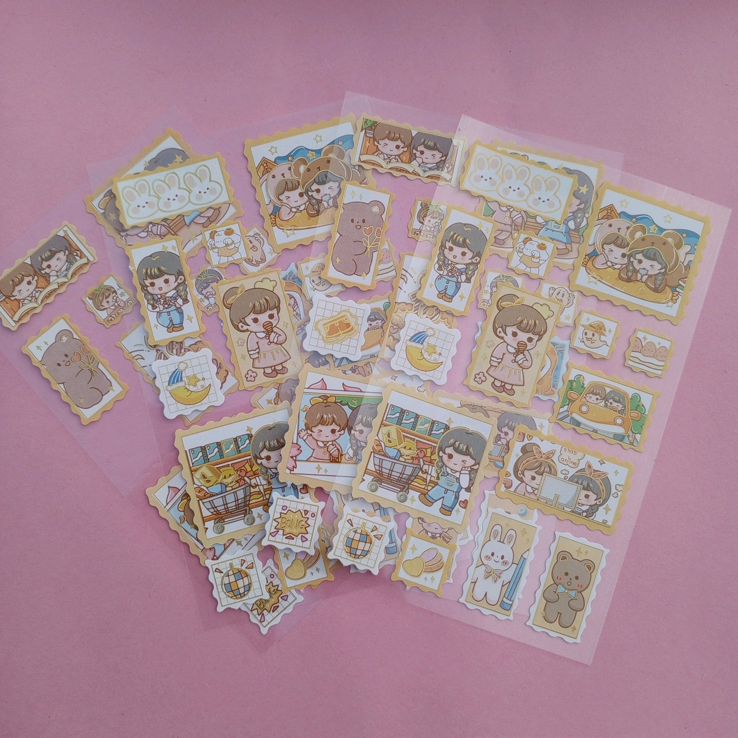 CUTE GIRL FOILED STAMP - STICKER (STYLE 2)