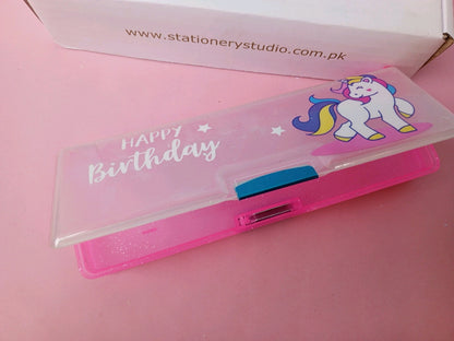 UNICORN TRANSPARENT PENCIL CASE