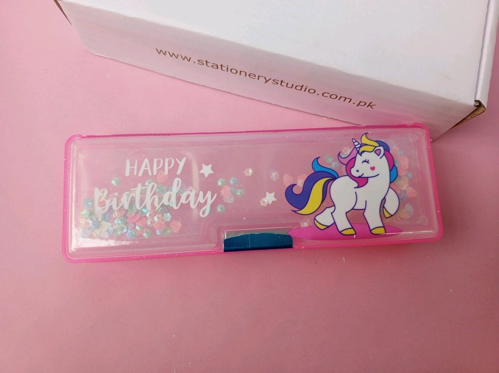 UNICORN TRANSPARENT PENCIL CASE