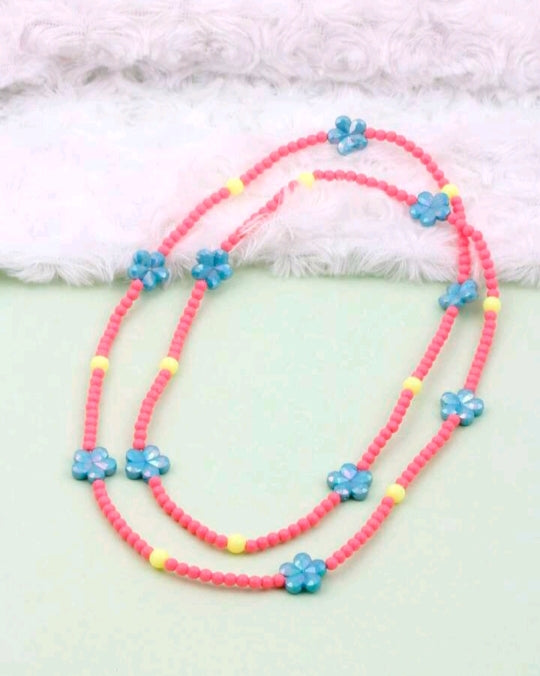 FLORAL BEADED PEARL - NECKLACE