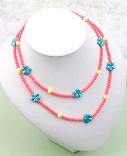 FLORAL BEADED PEARL - NECKLACE