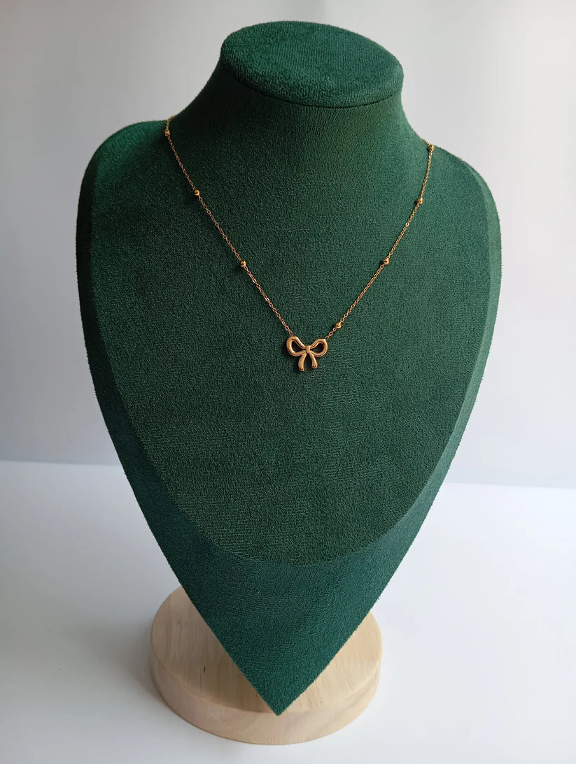 Stainless Steel Bow - Necklace