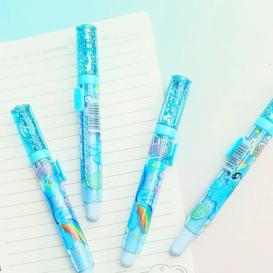 Glitter Water Blue Unicorn - Press Eraser