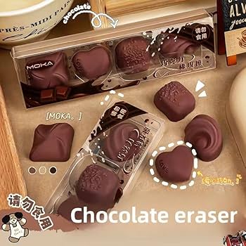 Scented Chocolate Eraser - Set of 4