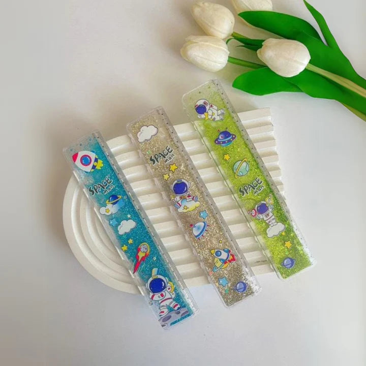 Astronaut Space Boy Glitter Water - Ruler