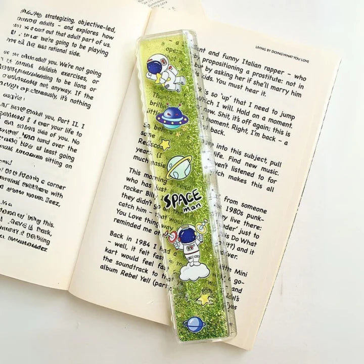 Astronomy Ruler Astronaut Space Boy Glitter Water - Ruler - STATIONERYSTUDIO