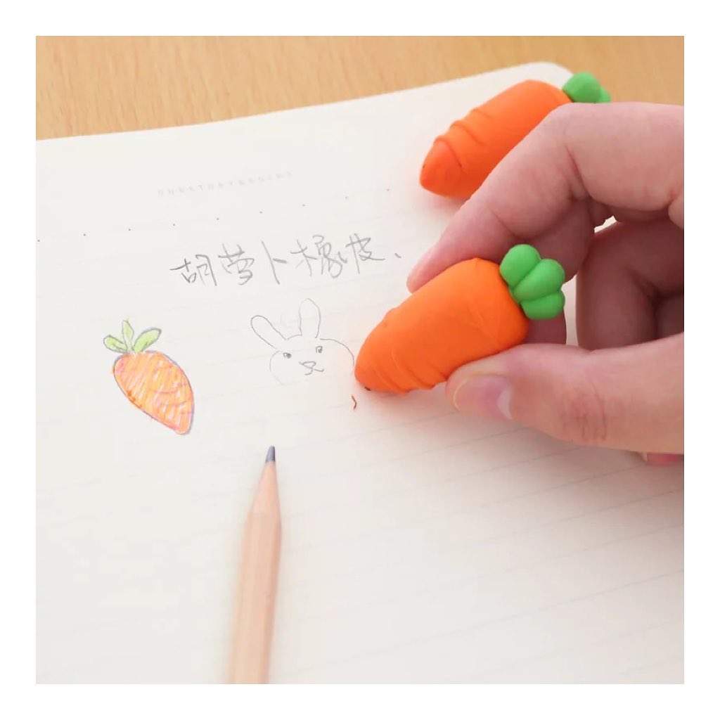 Bunny Carrot Eraser - STATIONERYSTUDIO