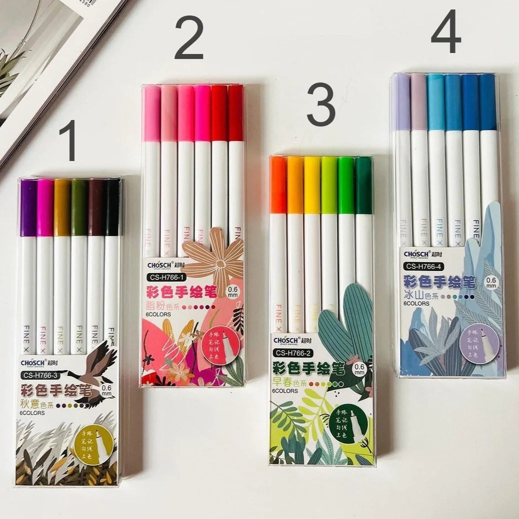 CHOSCH TROPICAL FINE LINER - PEN SET OF 6 - STATIONERYSTUDIO