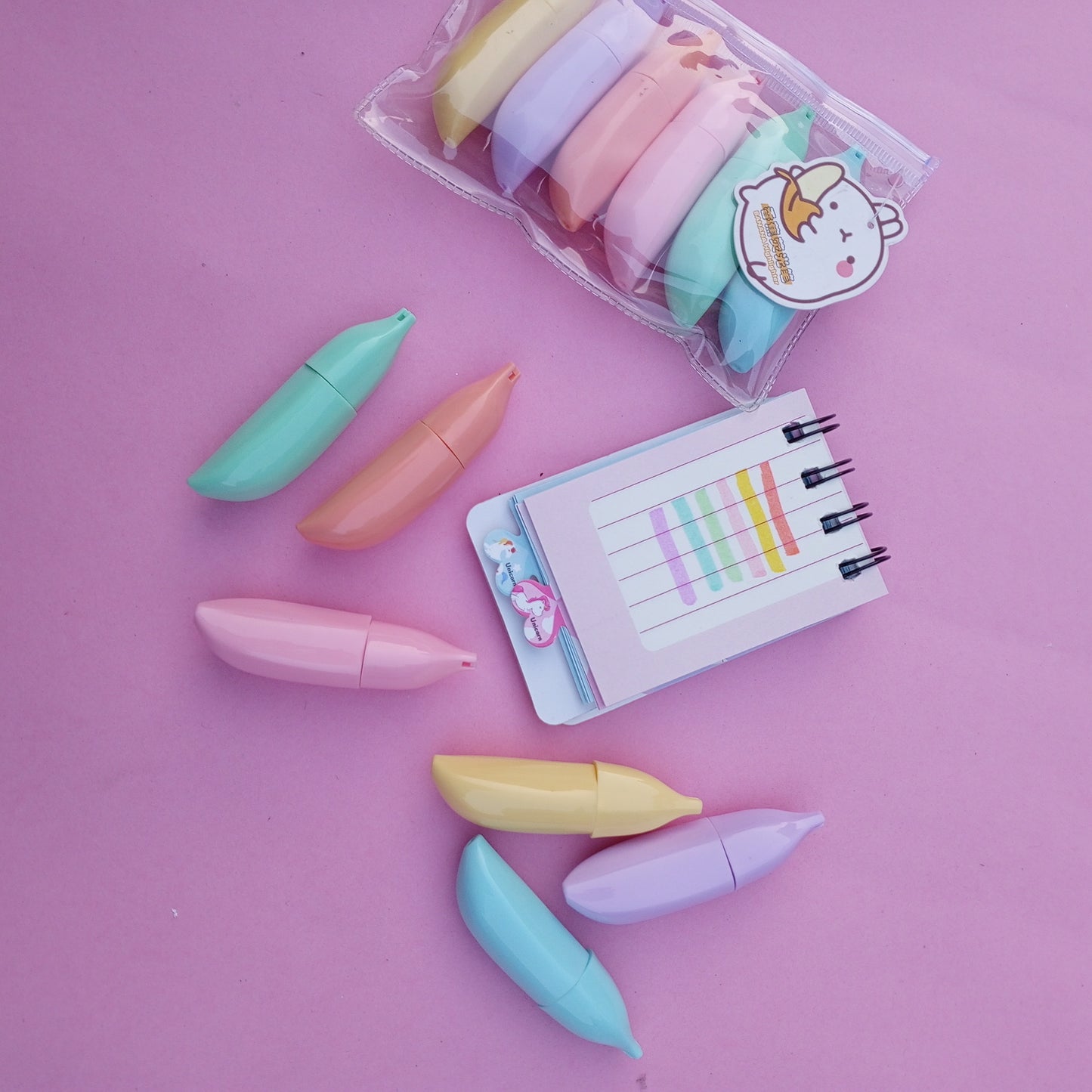 CUTE BANANA - HIGHLIGHTER SET OF 6 - STATIONERYSTUDIO