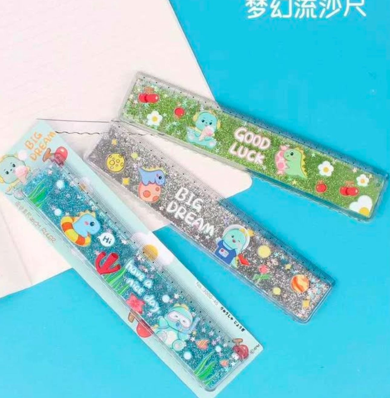 Magic Water Ruler Dino Glitter Water - Ruler - STATIONERYSTUDIO