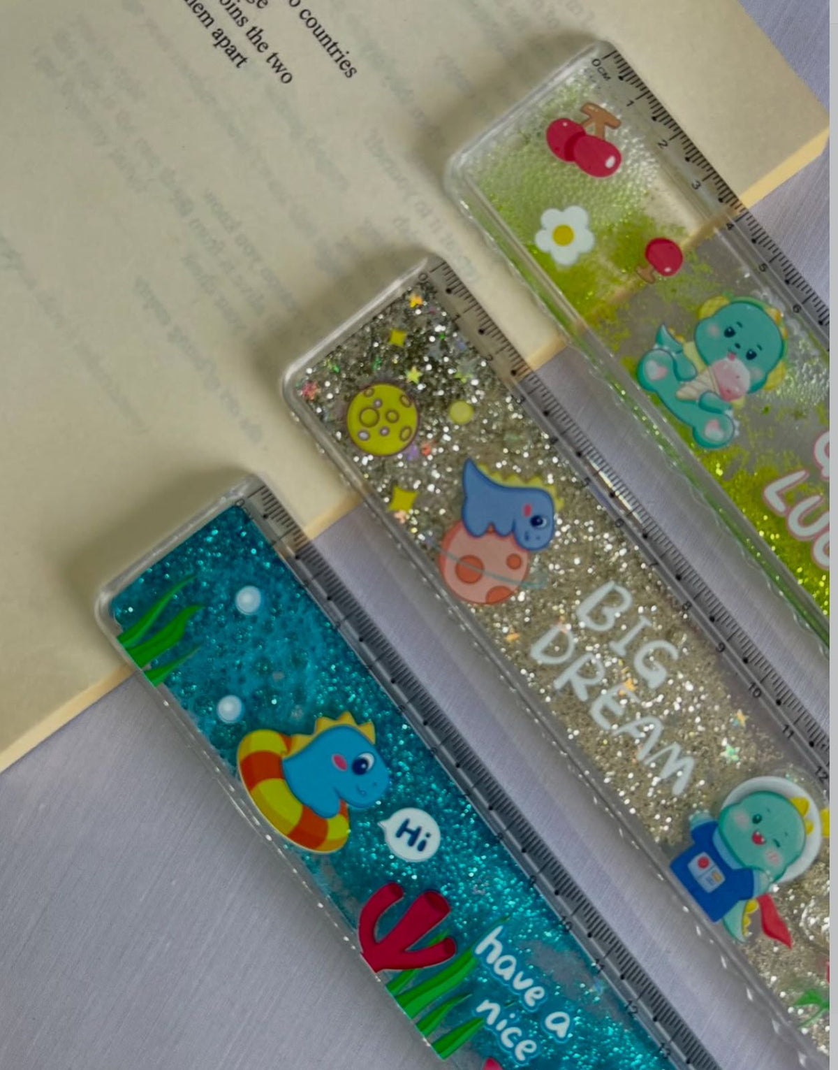 Magic Water Ruler Dino Glitter Water - Ruler - STATIONERYSTUDIO