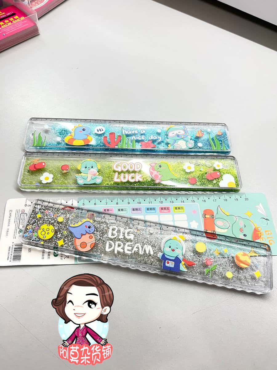 Magic Water Ruler Dino Glitter Water - Ruler - STATIONERYSTUDIO