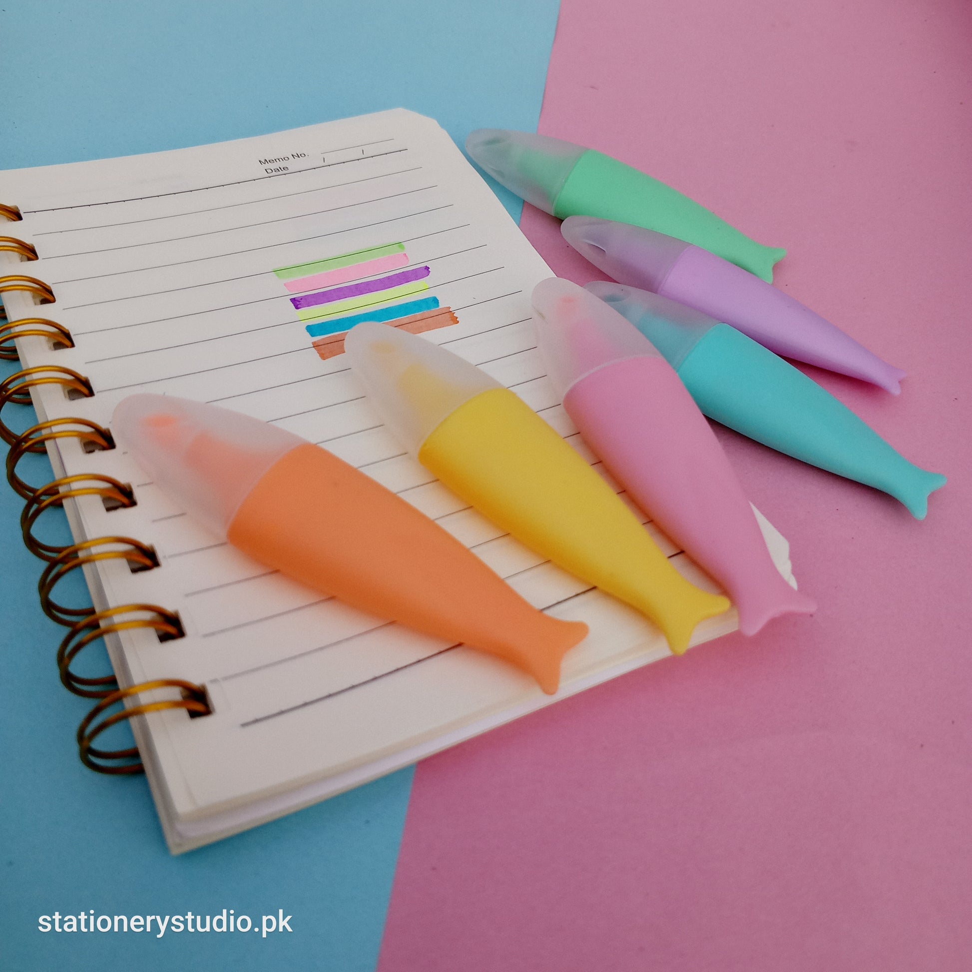 FISH HIGHLIGHTER SET OF 6 - STATIONERYSTUDIO