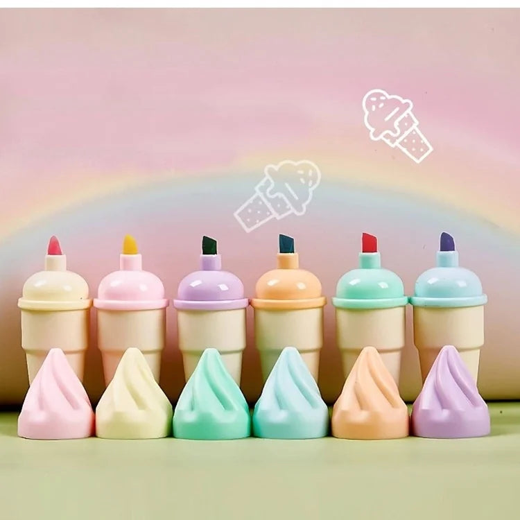 Ice Cream Cone - Highlighter Set of 6