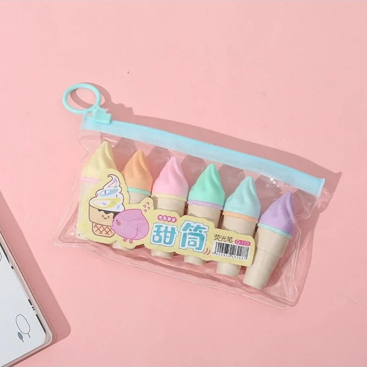 Ice Cream Cone - Highlighter Set of 6