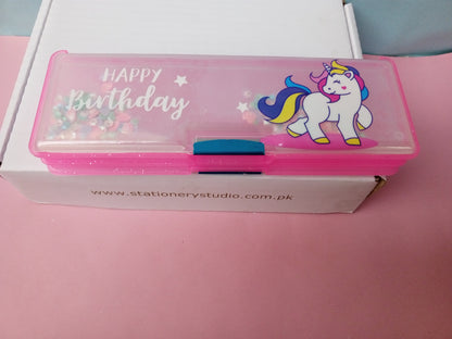 UNICORN TRANSPARENT PENCIL CASE