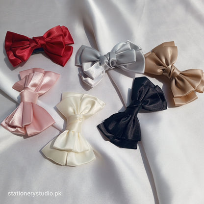 SILK BOW HAIR PIN