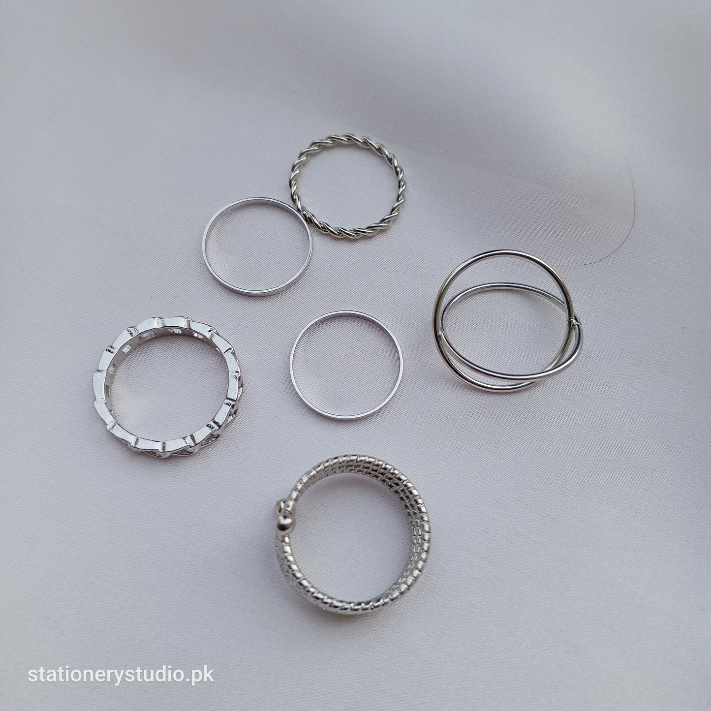 SILVER - RINGS SET OF 6 (STYLE 1)