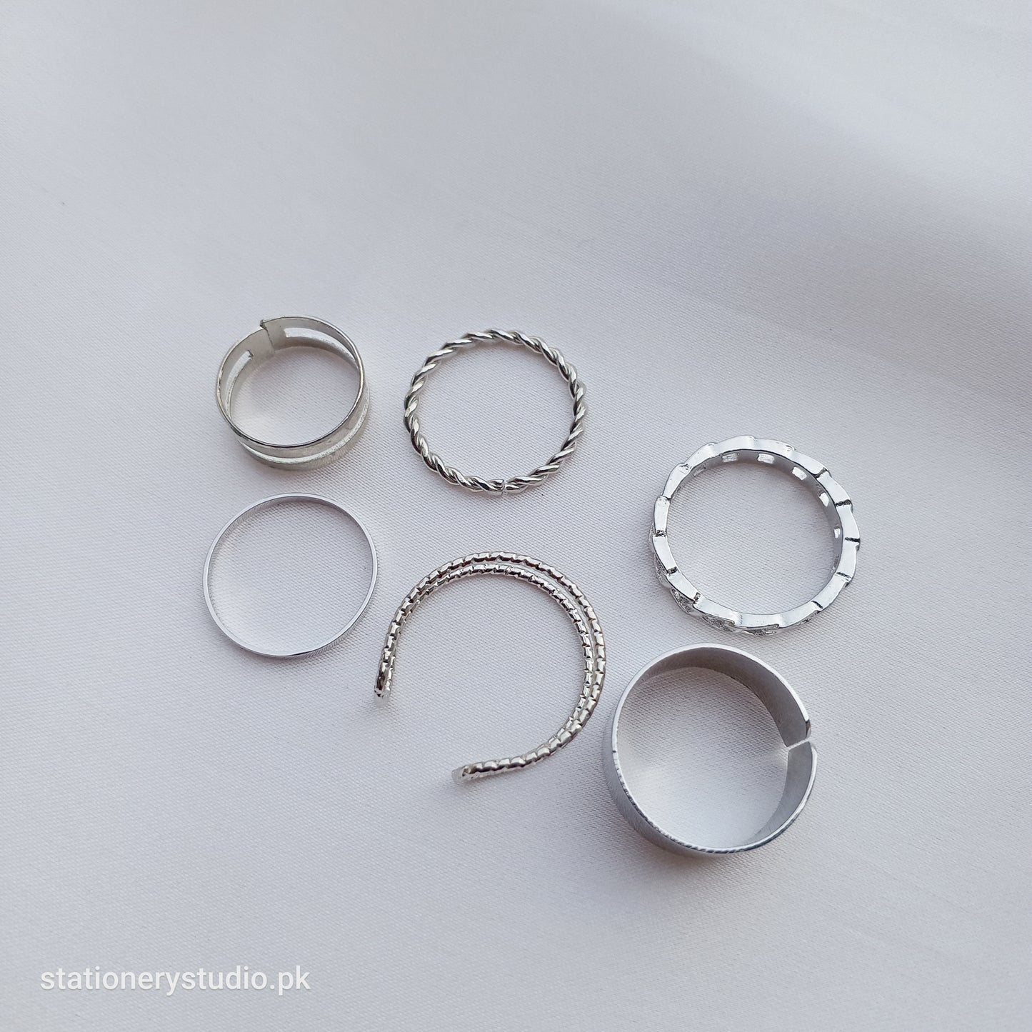 SILVER - RINGS SET OF 6 (STYLE 2)