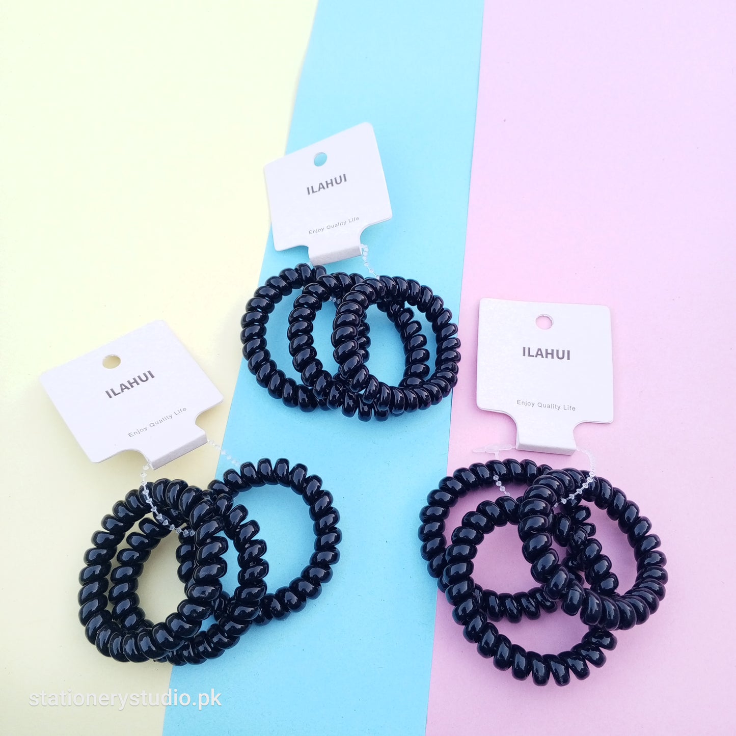 BLACK - HAIR TIE SET OF 3