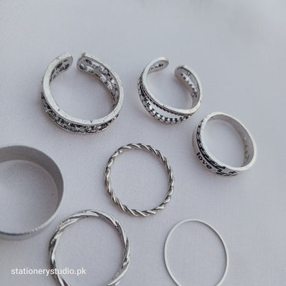 SILVER - RINGS SET OF 7 (STYLE 4)