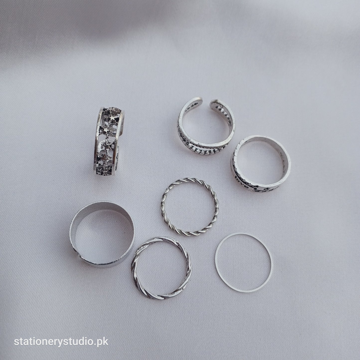 SILVER - RINGS SET OF 7 (STYLE 4)