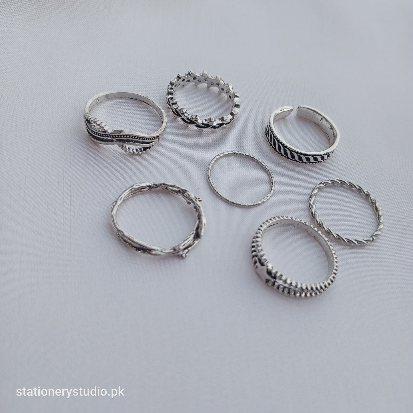 SILVER - RINGS SET OF 7 (STYLE 5)