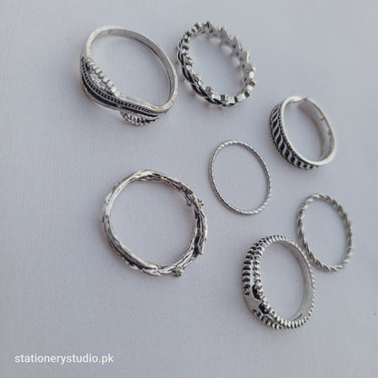 SILVER - RINGS SET OF 7 (STYLE 5)