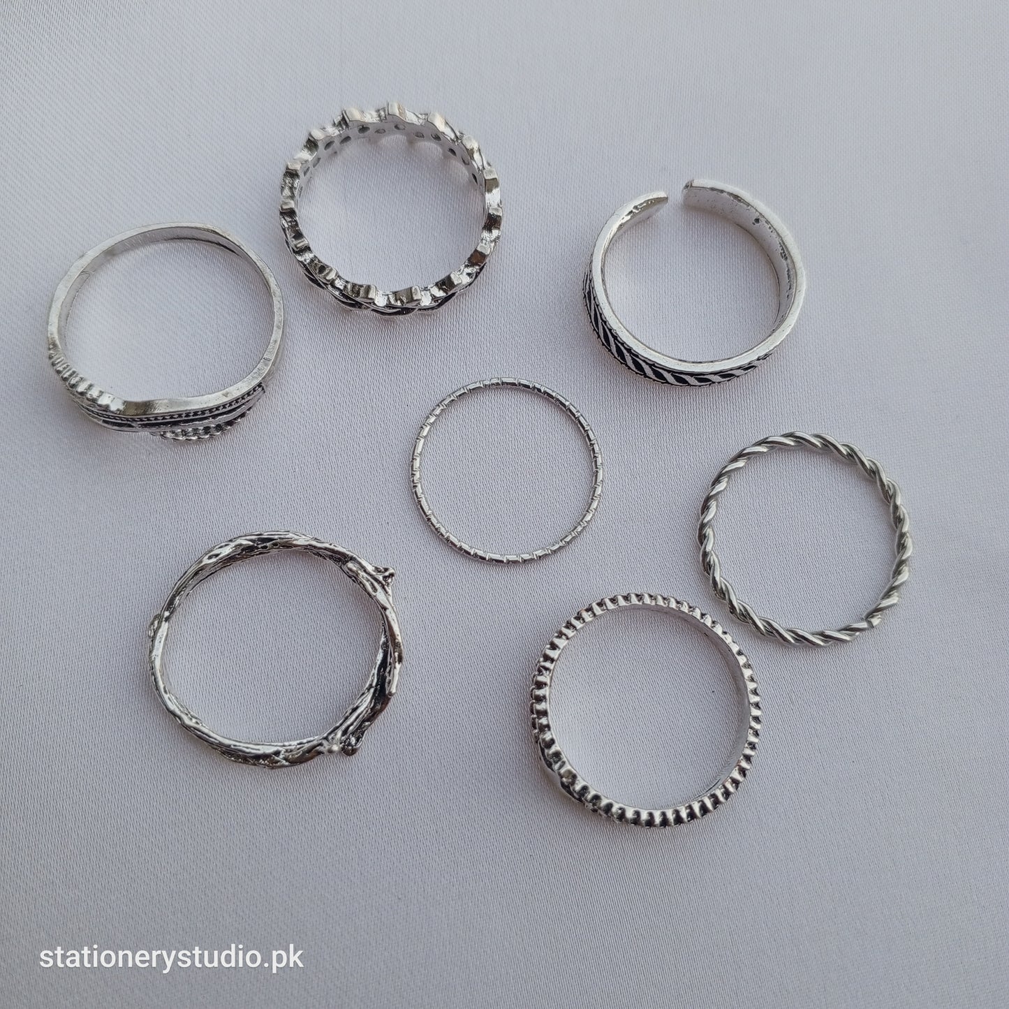 SILVER - RINGS SET OF 7 (STYLE 5)