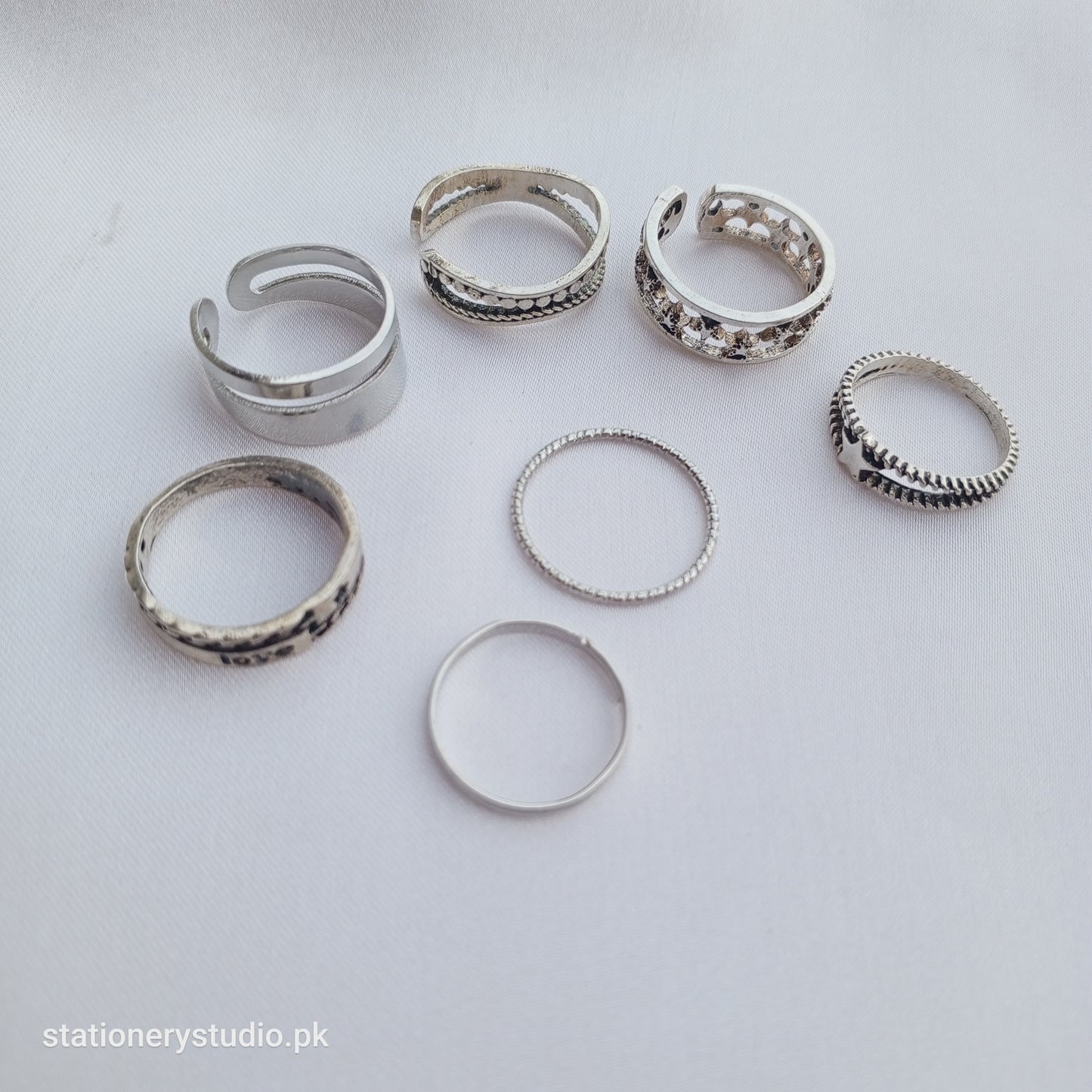 SILVER - RINGS SET OF 7 (STYLE 6)