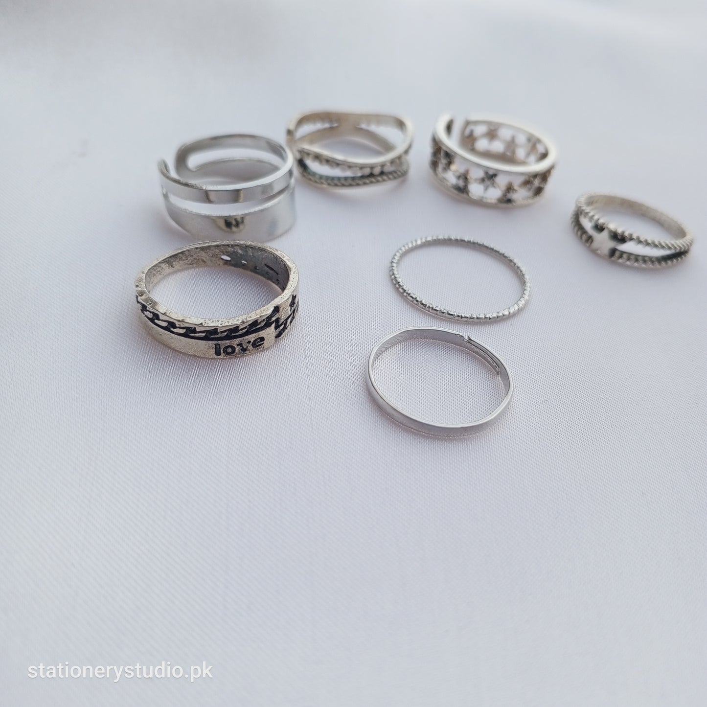 SILVER - RINGS SET OF 7 (STYLE 6)