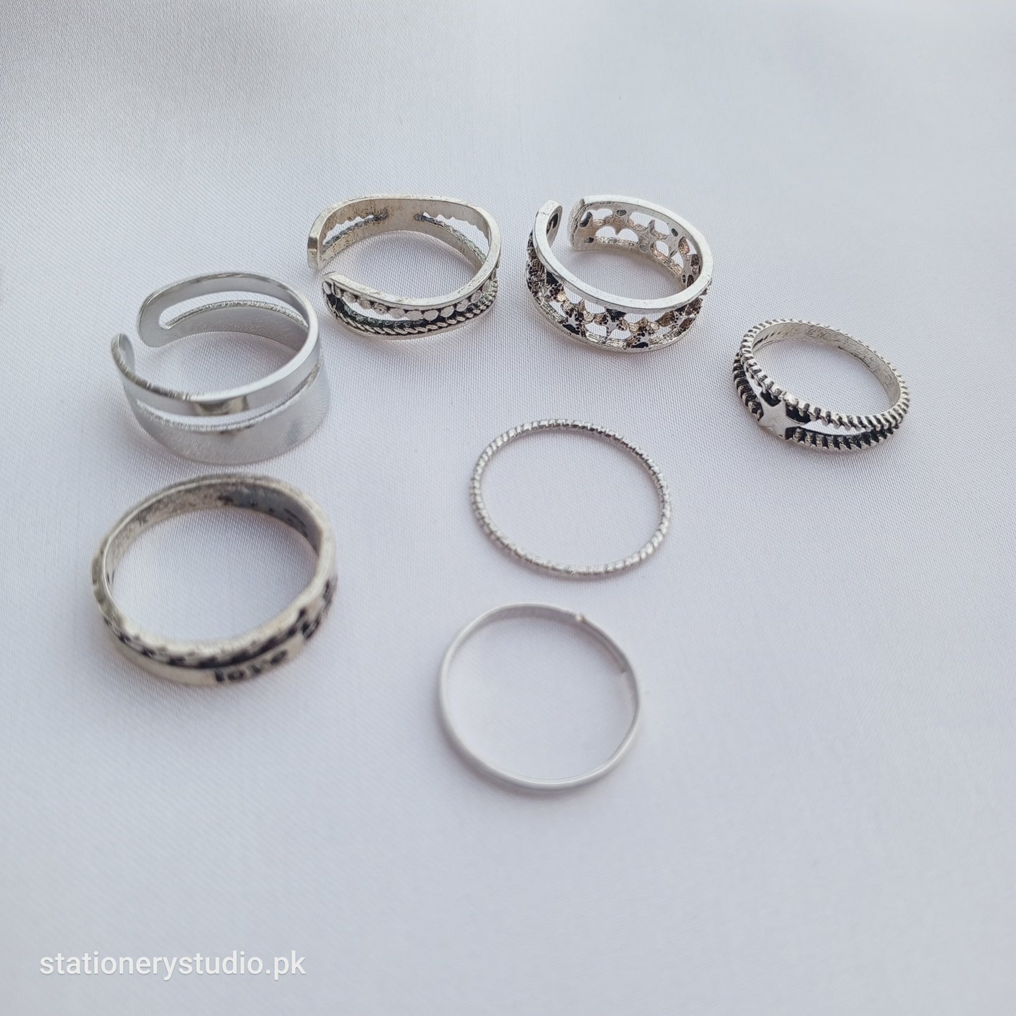 SILVER - RINGS SET OF 7 (STYLE 6)