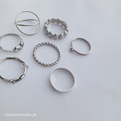 SILVER - RINGS SET OF 7 (STYLE 7)